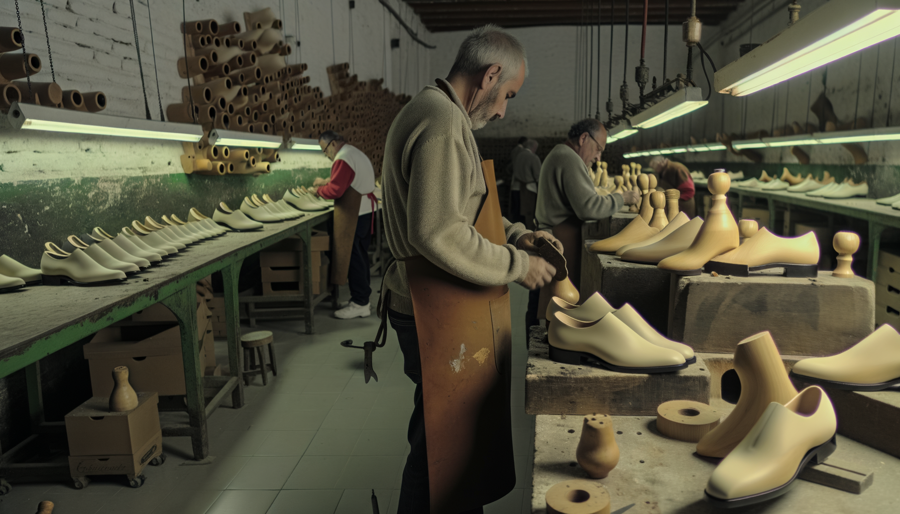 Artesanos españoles trabajando el cuero
